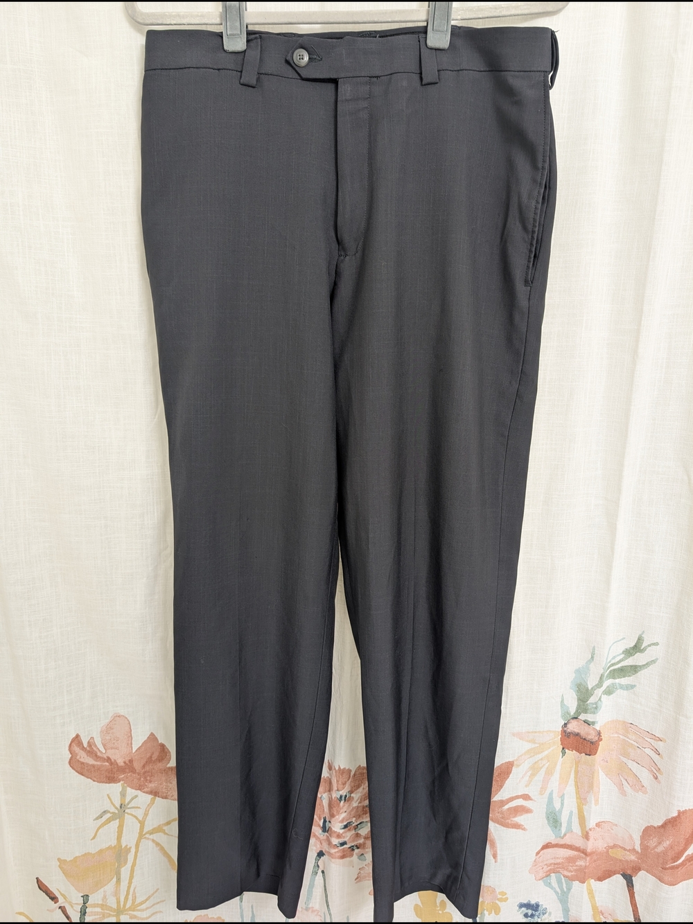 Haggar Men’s Cool 18 Pro Dress Pants 32x30 Gray Stretch Waist